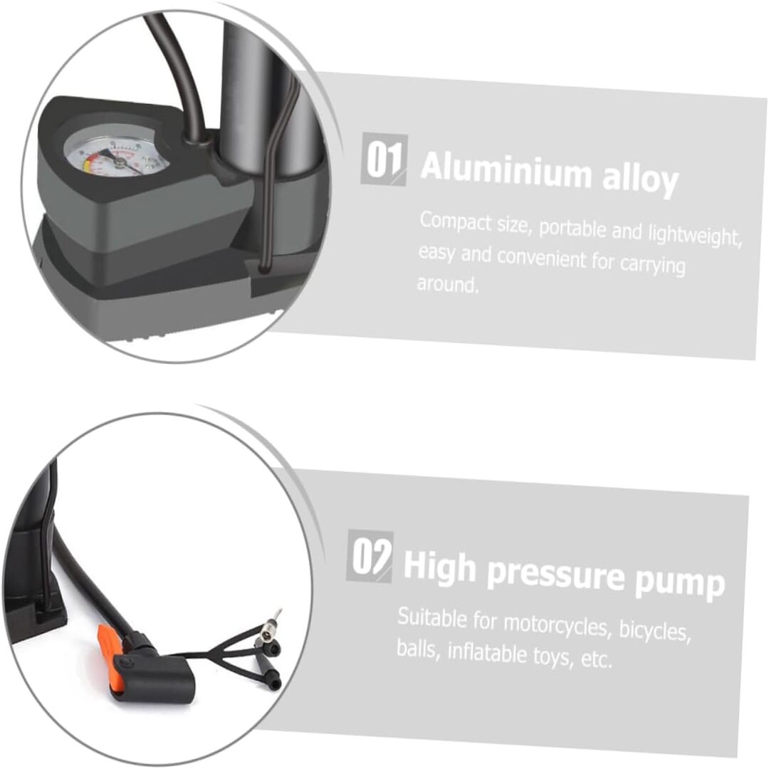 Universal Portable Air Tyre Pressure Pump Single Cylinder Foot Pump For Bike And Car in Premium Quality