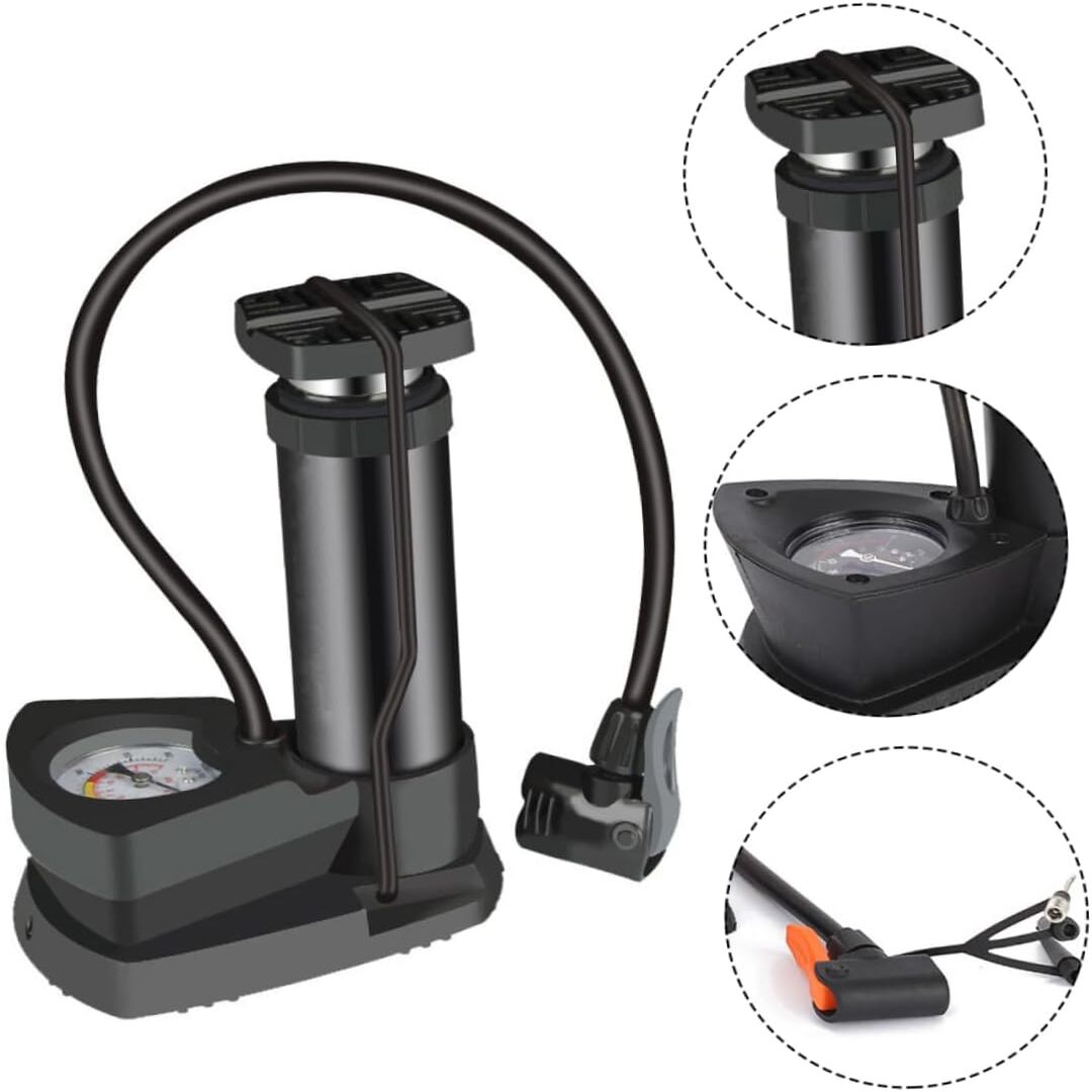 Universal Portable Air Tyre Pressure Pump Single Cylinder Foot Pump For Bike And Car in Premium Quality