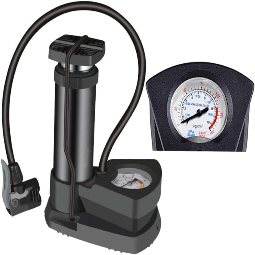 Universal Portable Air Tyre Pressure Pump Single Cylinder Foot Pump For Bike And Car in Premium Quality