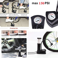 Universal Portable Air Tyre Pressure Pump Single Cylinder Foot Pump For Bike And Car in Premium Quality