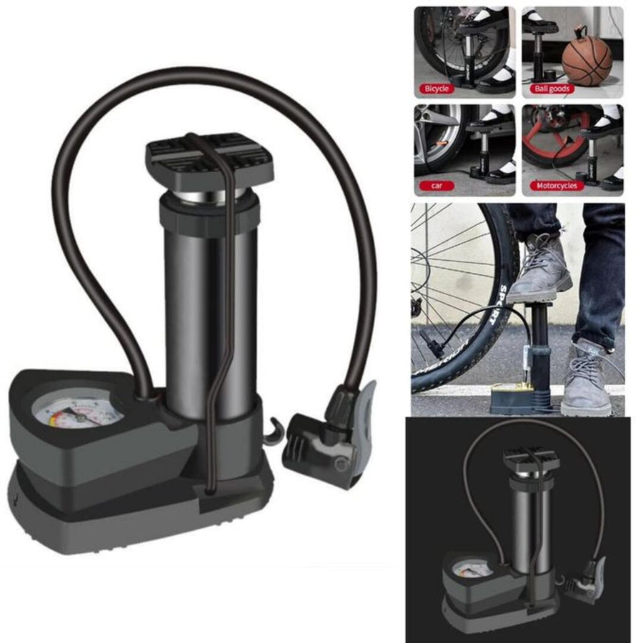 Universal Portable Air Tyre Pressure Pump Single Cylinder Foot Pump For Bike And Car in Premium Quality