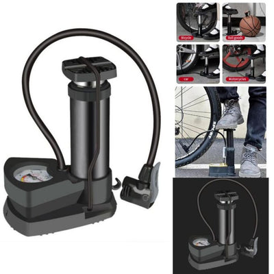 Universal Portable Air Tyre Pressure Pump Single Cylinder Foot Pump For Bike And Car in Premium Quality