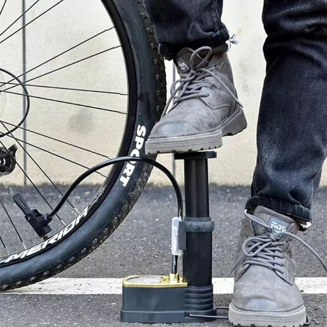 Universal Portable Air Tyre Pressure Pump Single Cylinder Foot Pump For Bike And Car in Premium Quality