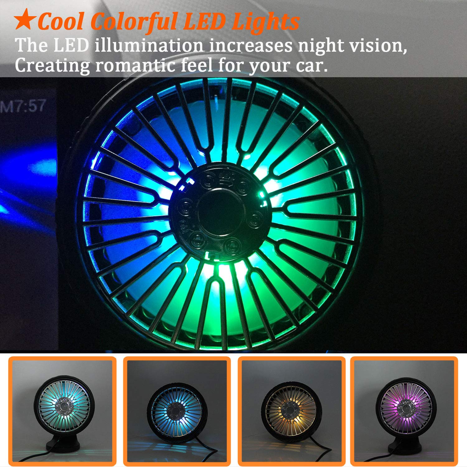 Universal Portable Mini Tire Shape Car Fan 3 Speeds Usb Fan For Car 1 Pc