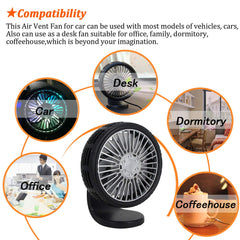 Universal Portable Mini Tire Shape Car Fan 3 Speeds Usb Fan For Car 1 Pc