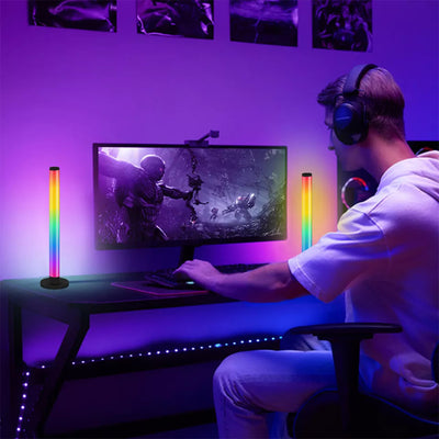 2 Pc Universal RGB Dynamic Light Bar Lamp USB Music Sync Ambient Lighting Desk Lamp