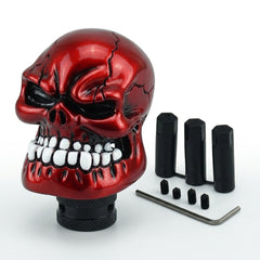 Universal Skull Gear Knob Gear Shift Knob Manual Transmission Shifter Lever Stick(Red)