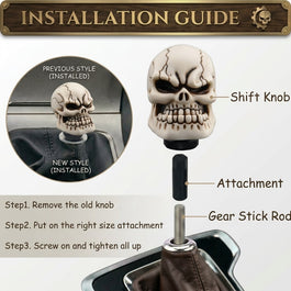 Universal Skull Gear Knob Gear Shift Knob Manual Transmission Shifter Lever Stick(Skin)