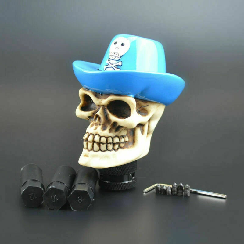 Universal Skull Gear Knob With Cap Gear Shift Knob Manual Transmission Shifter Lever Stick(Skin)
