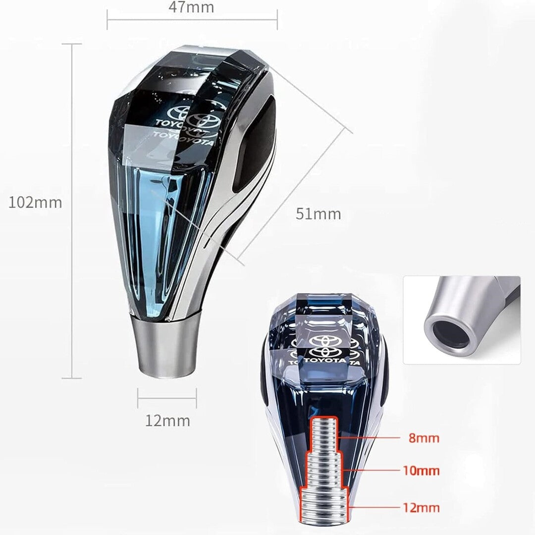 1 Pc Universal Toyota Crystal Shape Gear Knob Car LED Handball Crystal Touch Activated