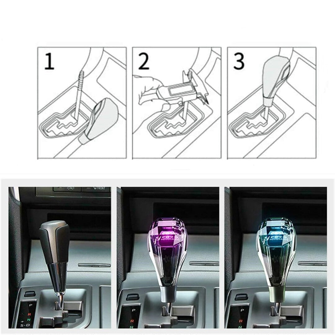 1 Pc Universal Toyota Crystal Shape Gear Knob Car LED Handball Crystal Touch Activated