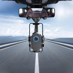 Universal Upgraded Car Phone Holder, Multifunctional Adjustable Rear View Mirror Car Mount for All Smartphones