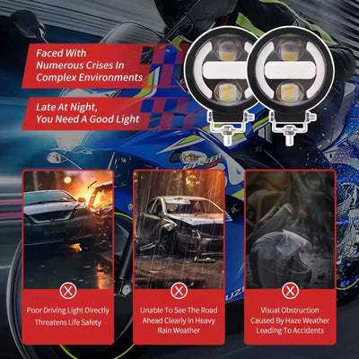 1 Pc Universal X99 Motorcycle LED Headlight Light With DRL Car Driving Lights Spotlight Fog Lamp