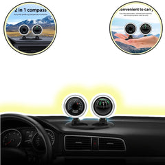 Universal 2 in 1 Car Thermometer Compass Navigation/Direction Guide