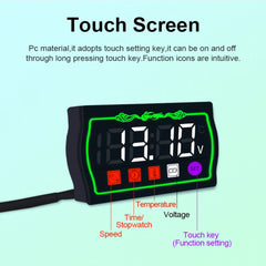 Universal 5in1 Motorcycles digital RPM Time Weather temperature Voltage Stopwatch meter Mini LED Digital Display meter