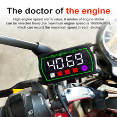Universal 5in1 Motorcycles digital RPM Time Weather temperature Voltage Stopwatch meter Mini LED Digital Display meter