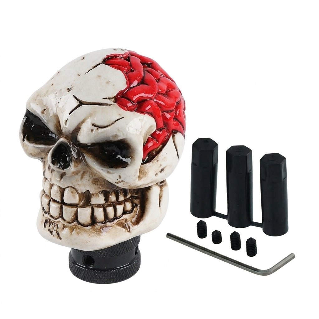 Universal Broken Head Skull Gear Knob Gear Shift Knob Manual Transmission Shifter Lever Stick(Skin)