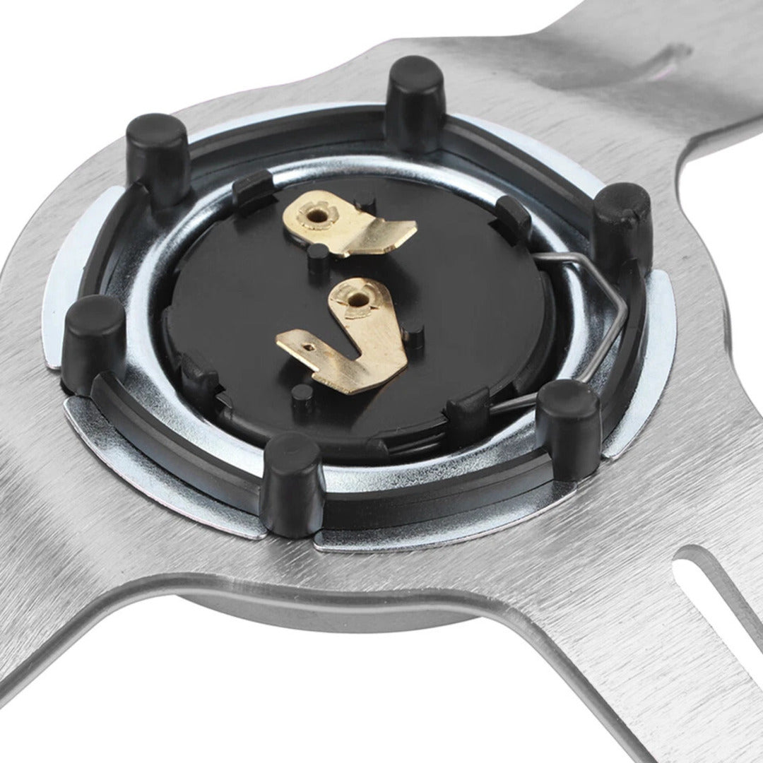 Universal Deep Dish Premium Quality Steering Silver 1 Pc