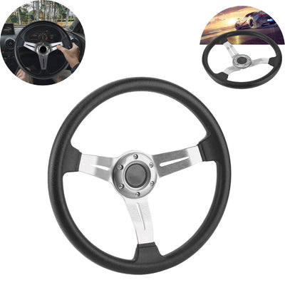 Universal Deep Dish Premium Quality Steering Silver 1 Pc
