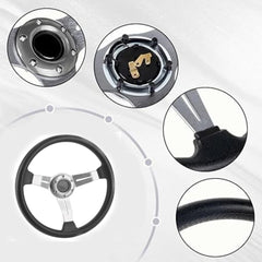 Universal Deep Dish Premium Quality Steering Silver 1 Pc