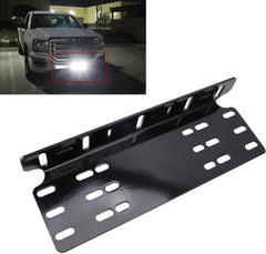 Universal Front Bumper License Plate Mount Bracket 4x4 LED Work Light Fog Light Holder