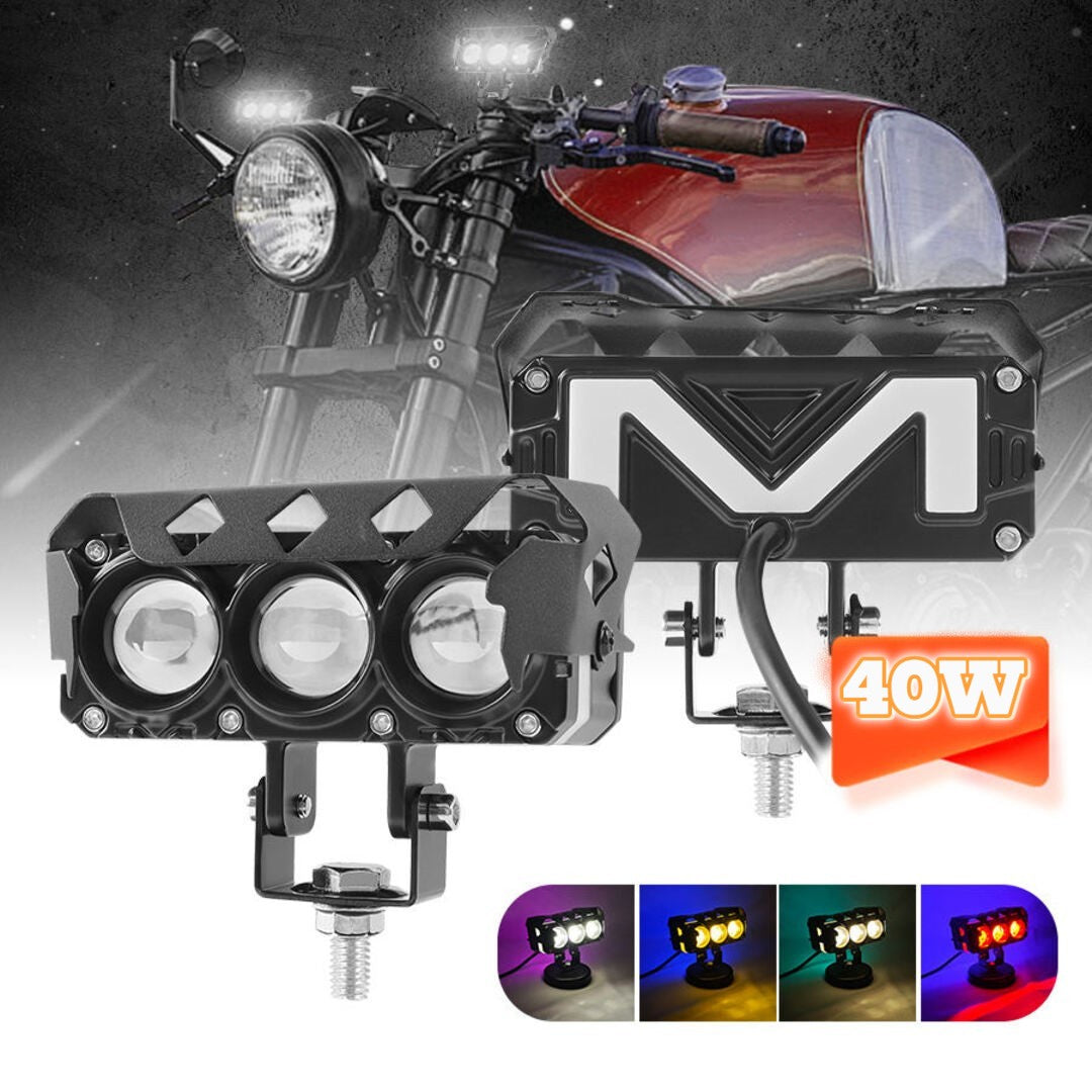 2 Pcs Set Universal HJG 3 SMD Fog Light Dual Color With RGB Function in Metal Body