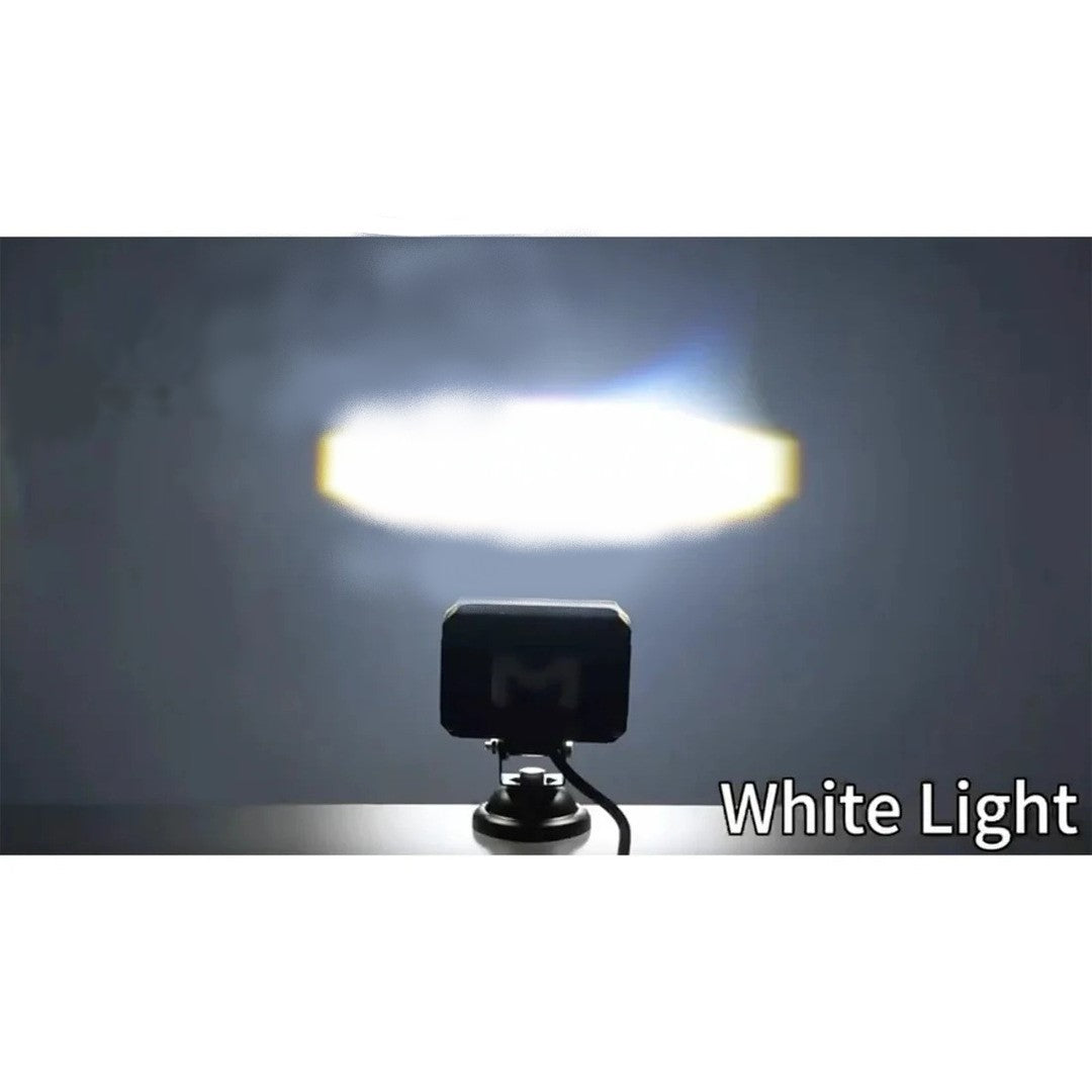 2 Pcs Set Universal HJG 6 SMD Fog Light Dual Color With RGB Function in Metal Body