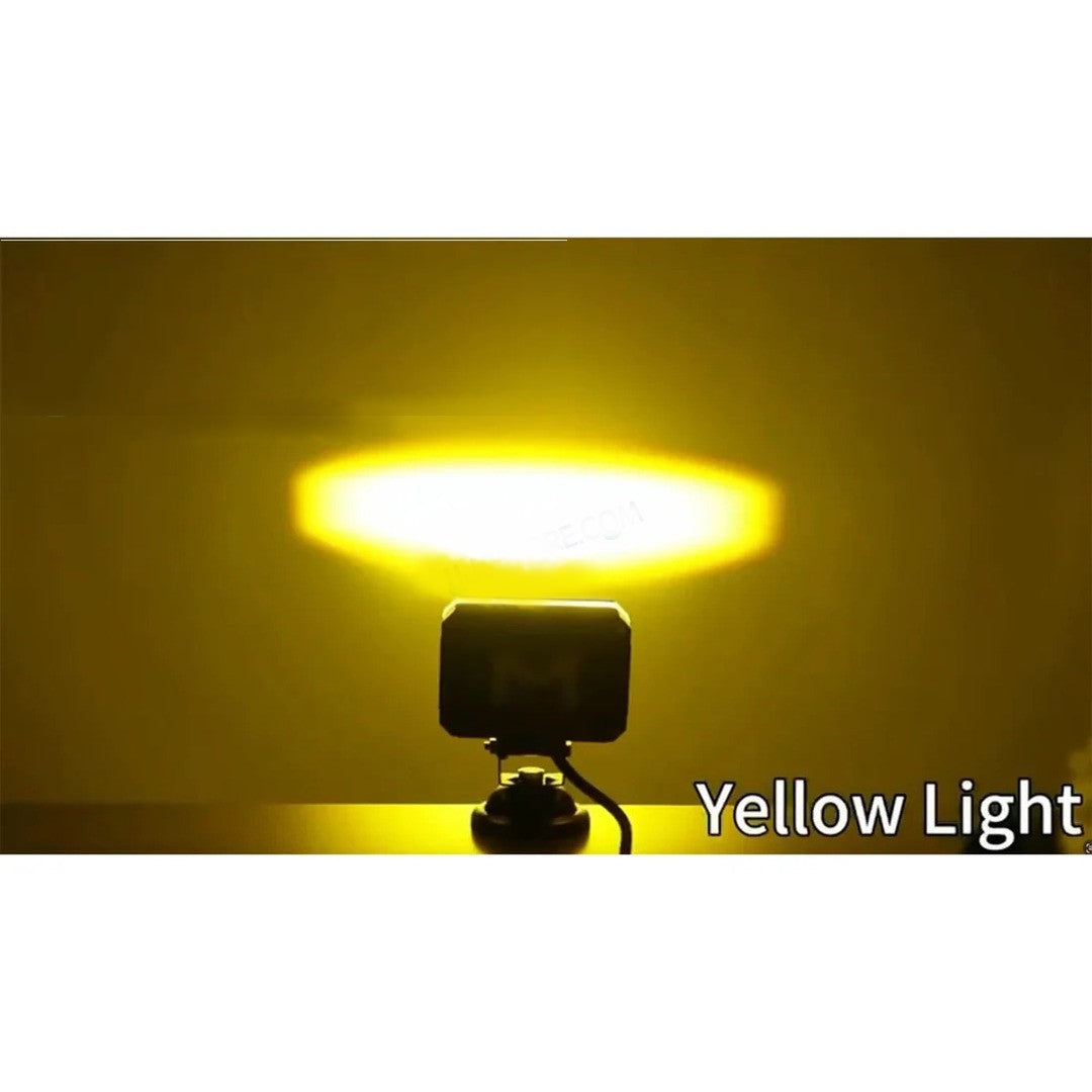 2 Pcs Set Universal HJG 6 SMD Fog Light Dual Color With RGB Function in Metal Body