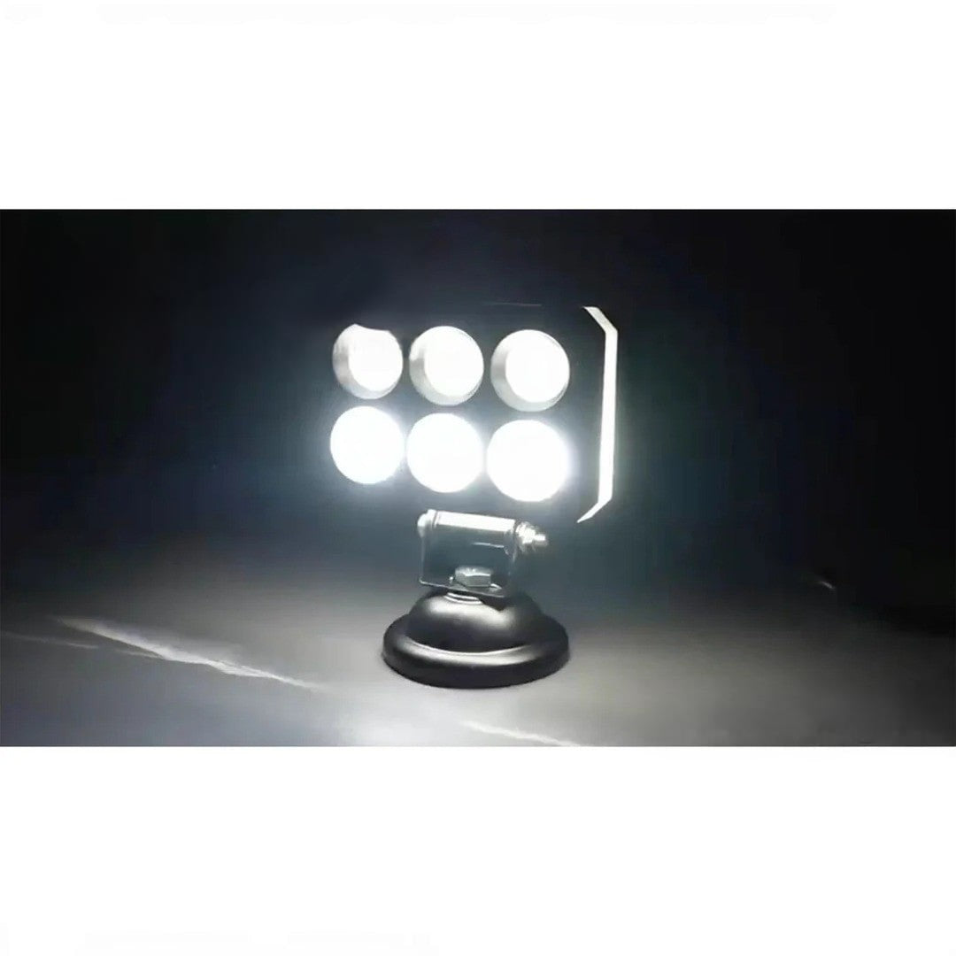 2 Pcs Set Universal HJG 6 SMD Fog Light Dual Color With RGB Function in Metal Body