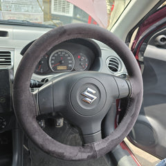 Universal Hand sewing Top Alcantara Steering Wheel Cover 1 Pc (Grey)