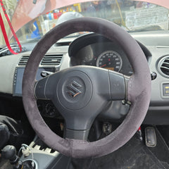 Universal Hand sewing Top Alcantara Steering Wheel Cover 1 Pc (Grey)