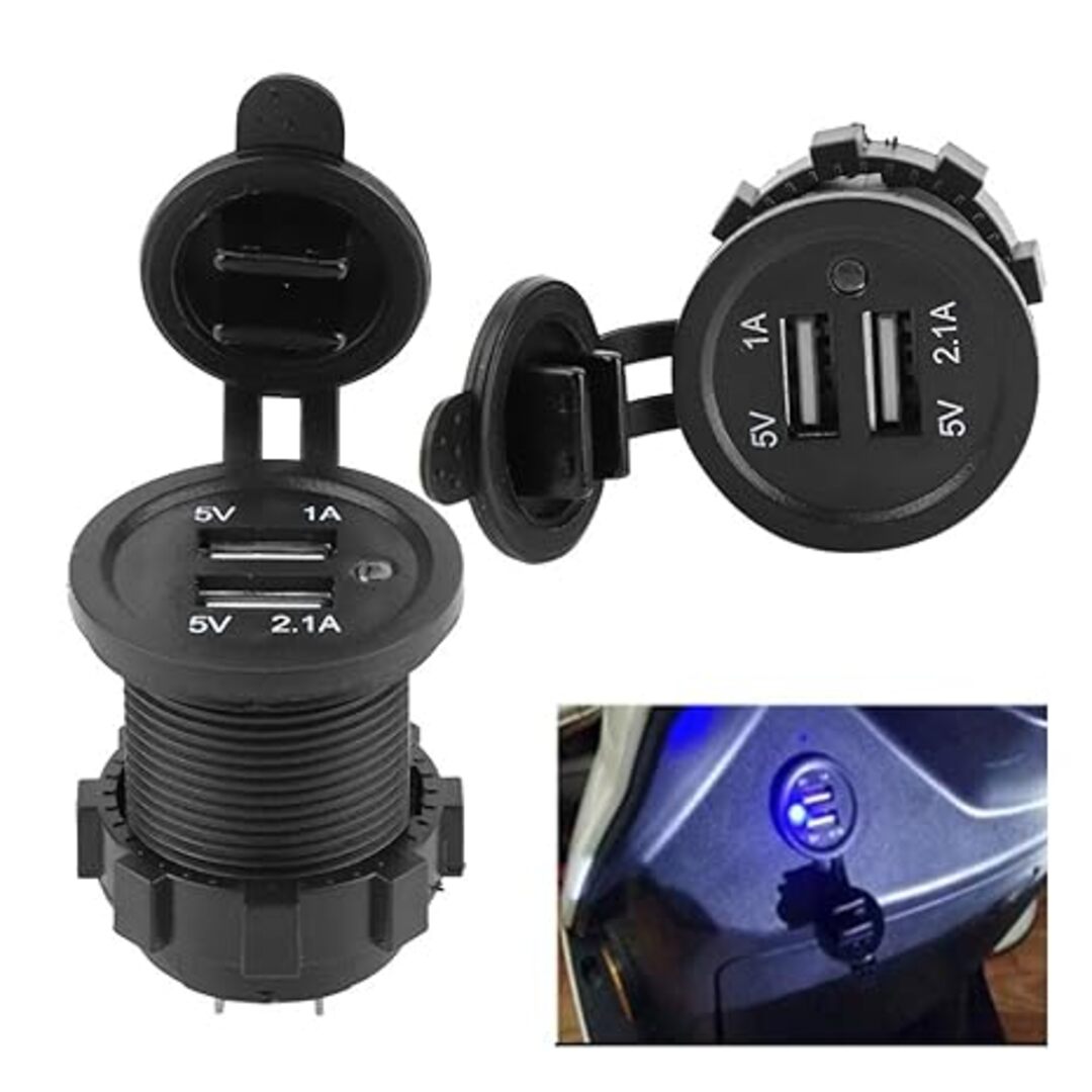 Universal In Dash Flush Mount Dual Car - Jeep USB Charger Panel 2 USB 2.1 A - 1.2 A