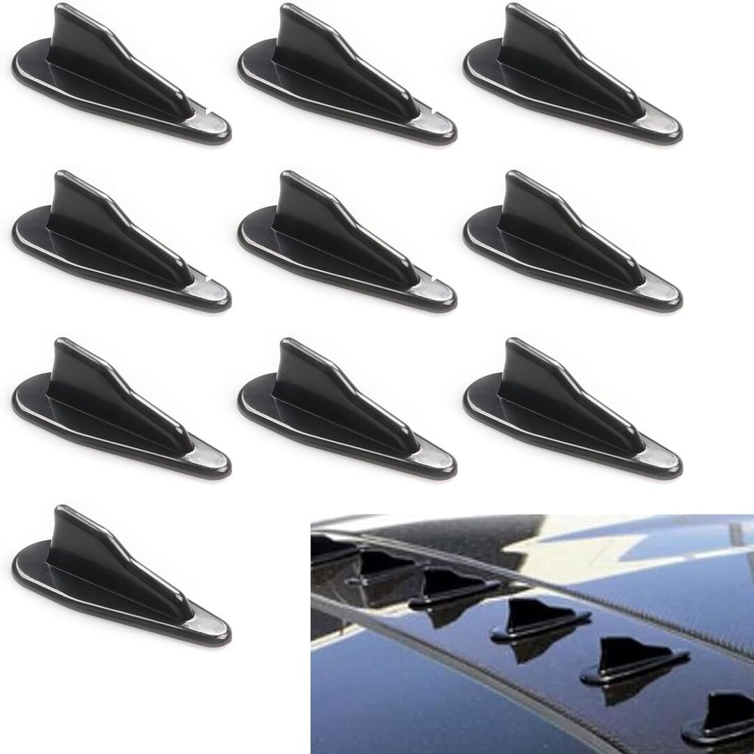 Universal Car Roof Shark Fin Spoiler Wings For Decoration 10 Pcs Set