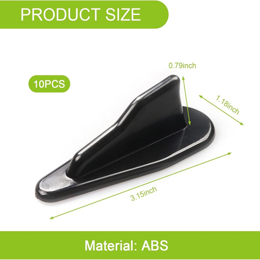 Universal Car Roof Shark Fin Spoiler Wings For Decoration 10 Pcs Set