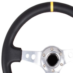 Universal Matt Finishing Steering Deep Dish Silver 1 Pc