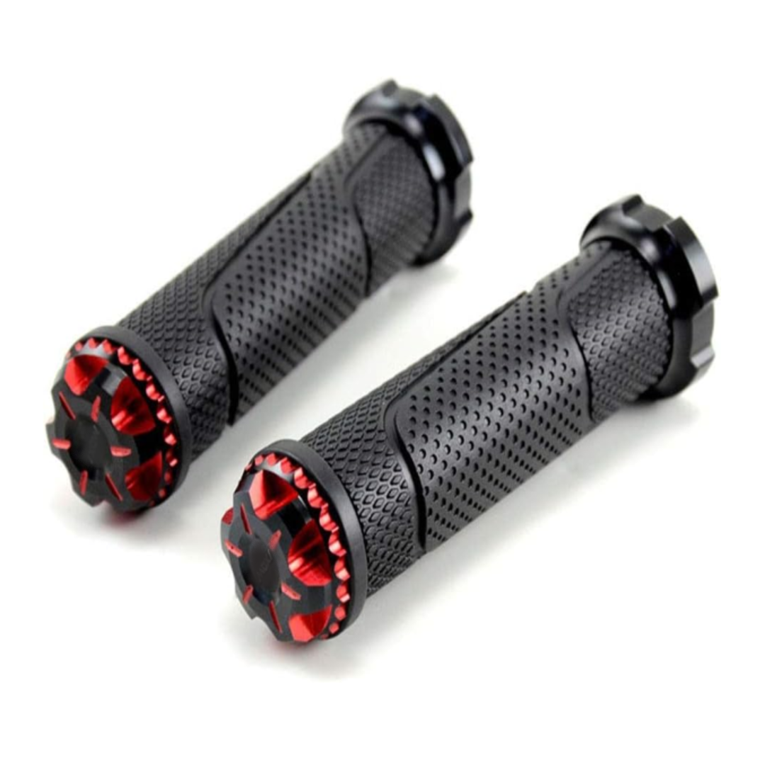 Universal Motorcycle Bike Handle Grips  in Premium Quality 2 Pcs Set Red