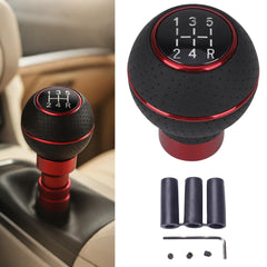 Universal PU Leather 5 Speed Gear Shift Knob Manual Transmission Shifter Lever Stick
