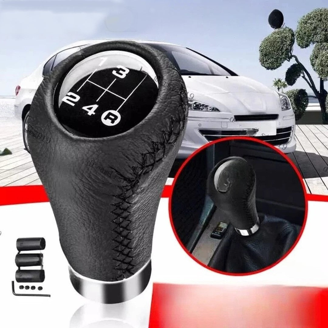 Universal PU Leather 5 Speed Gear Shift Knob Manual Transmission Shifter Lever Stick