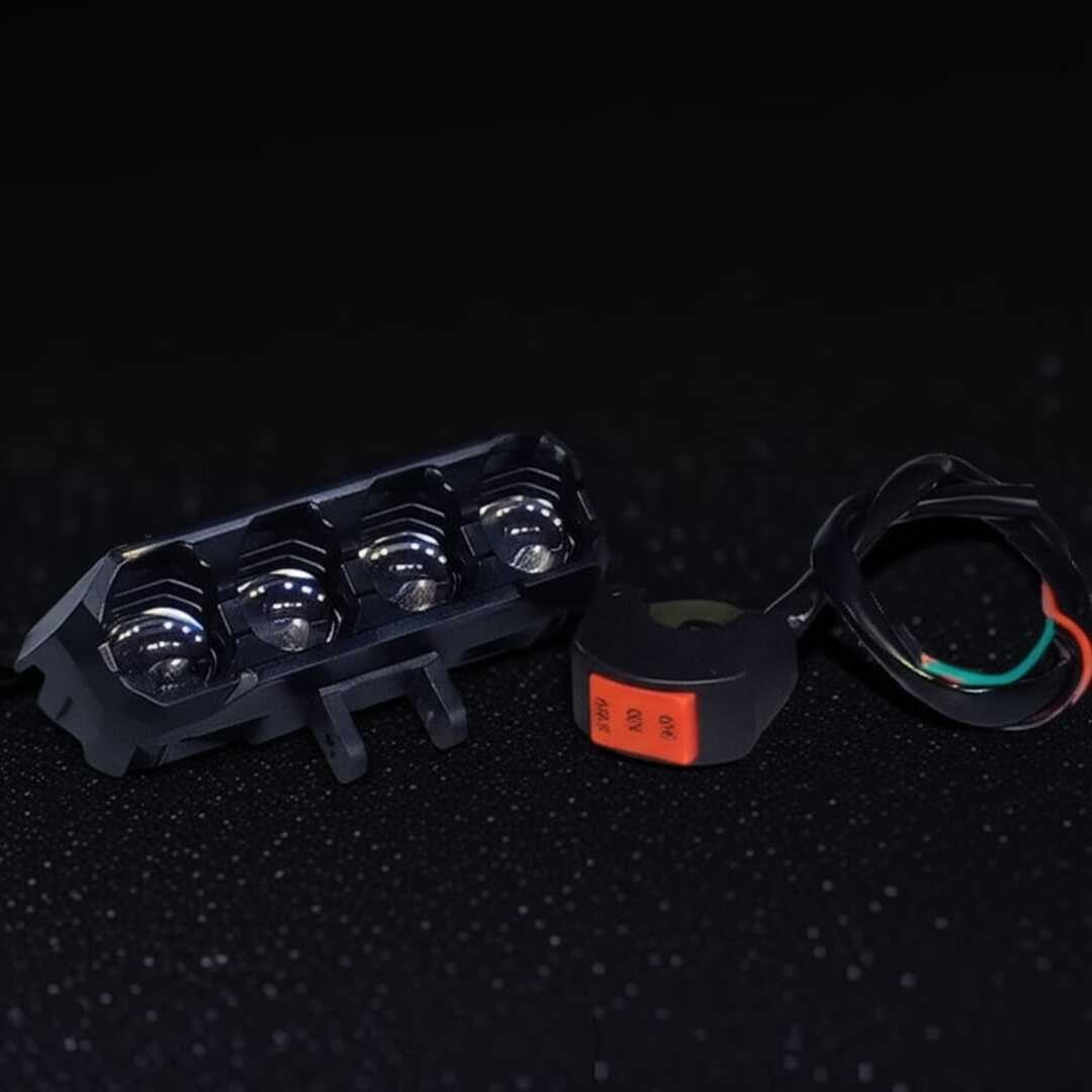 1PCS TFMOTO 4 SMD Spotlight 20 Watt Lens Devil Eye Dual Color Beam Fog Lights With Free Switch
