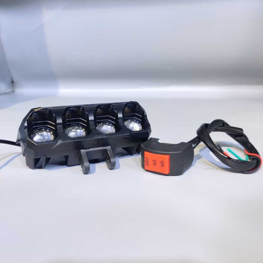 1PCS TFMOTO 4 SMD Spotlight 20 Watt Lens Devil Eye Dual Color Beam Fog Lights With Free Switch