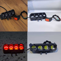 1PCS TFMOTO 4 SMD Spotlight 20 Watt Lens Devil Eye Dual Color Beam Fog Lights With Free Switch