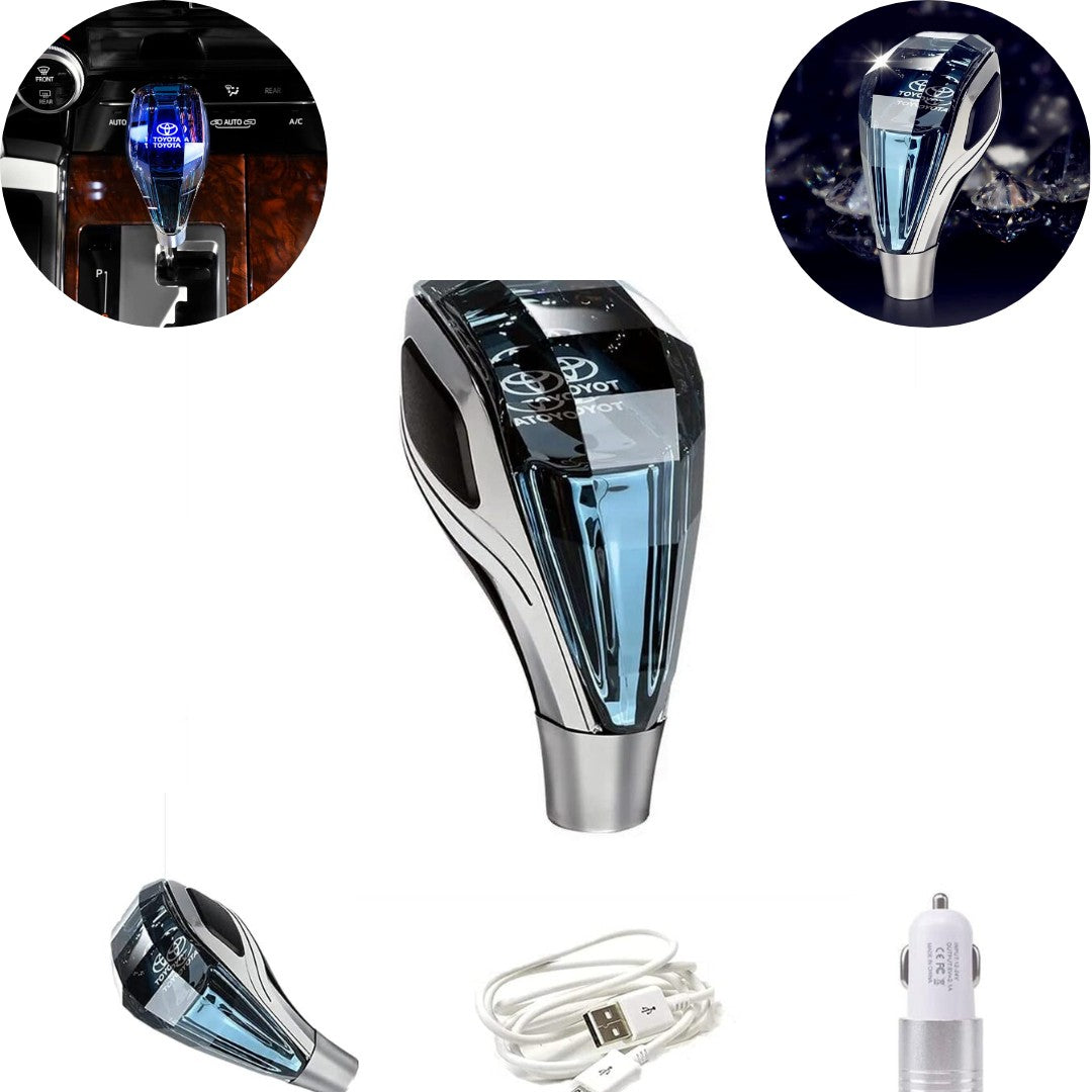 1 Pc Universal Toyota Crystal Shape Gear Knob Car LED Handball Crystal Touch Activated