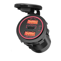 1 Pc Universal USB Dual QC3.0 Rapid Charger Triple Power Socket Car Charger Compatible with PD Type C 12-24v