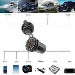 1 Pc Universal USB Dual QC3.0 Rapid Charger Triple Power Socket Car Charger Compatible with PD Type C 12-24v