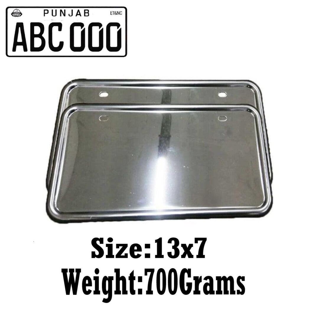 2 Pcs Set Universal Stainless Steel Metal Number Plate (Medium)