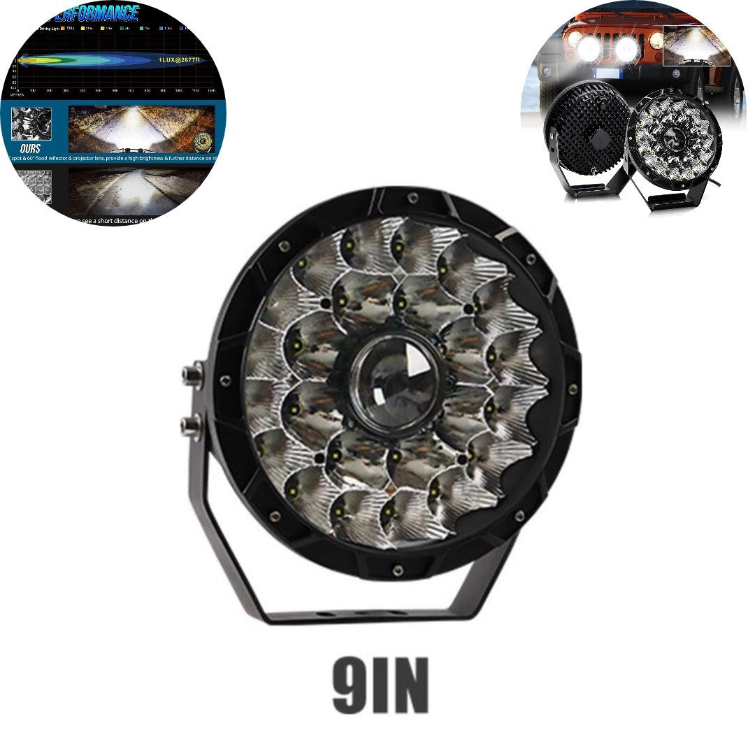 2 Pcs Set Universal 9 Inch Round Led Driving Light 280W Spot Flood Combo Beam Work Light Bar for Jeep Wrangler