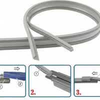 2 Pcs Set Universal Wind Screen Wiper Silicone Rubber In Premium Quality Grey