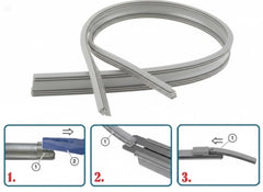2 Pcs Set Universal Wind Screen Wiper Silicone Rubber In Premium Quality Grey