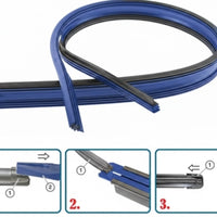 2 Pcs Set Universal Wind Screen Wiper Silicone Rubber In Premium Quality Blue