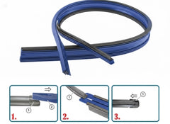 2 Pcs Set Universal Wind Screen Wiper Silicone Rubber In Premium Quality Blue